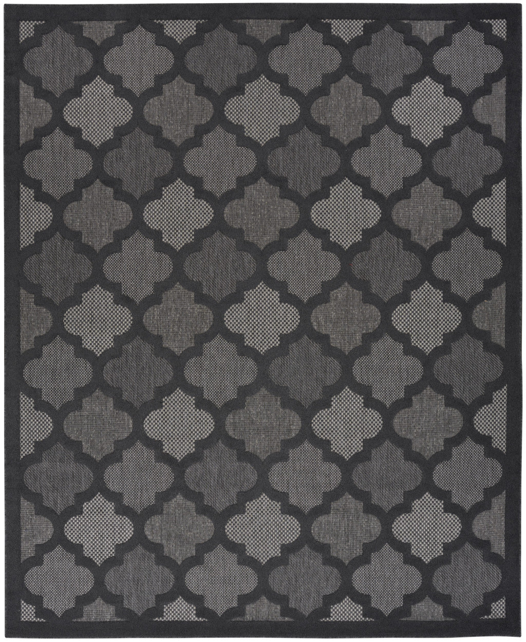 8' X 10' Black Geometric Flatweave Area Rug