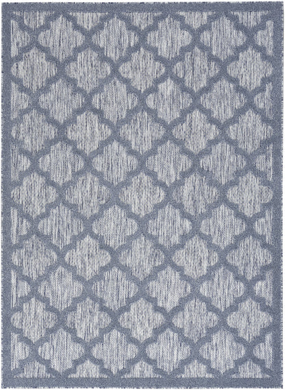 6' X 9' Blue Geometric Flatweave Area Rug