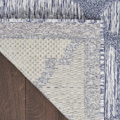 8' X 10' Blue Geometric Flatweave Area Rug