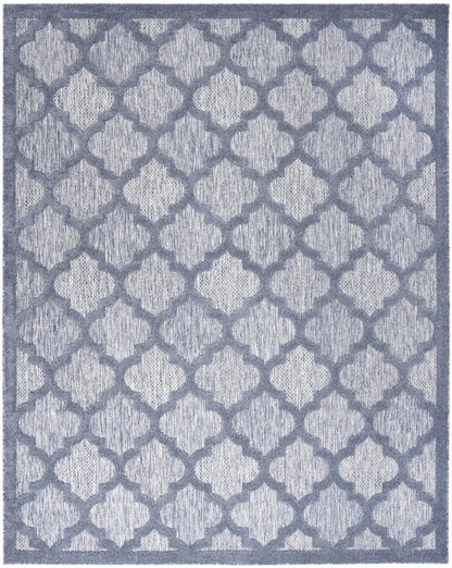 9' X 12' Blue Geometric Flatweave Area Rug