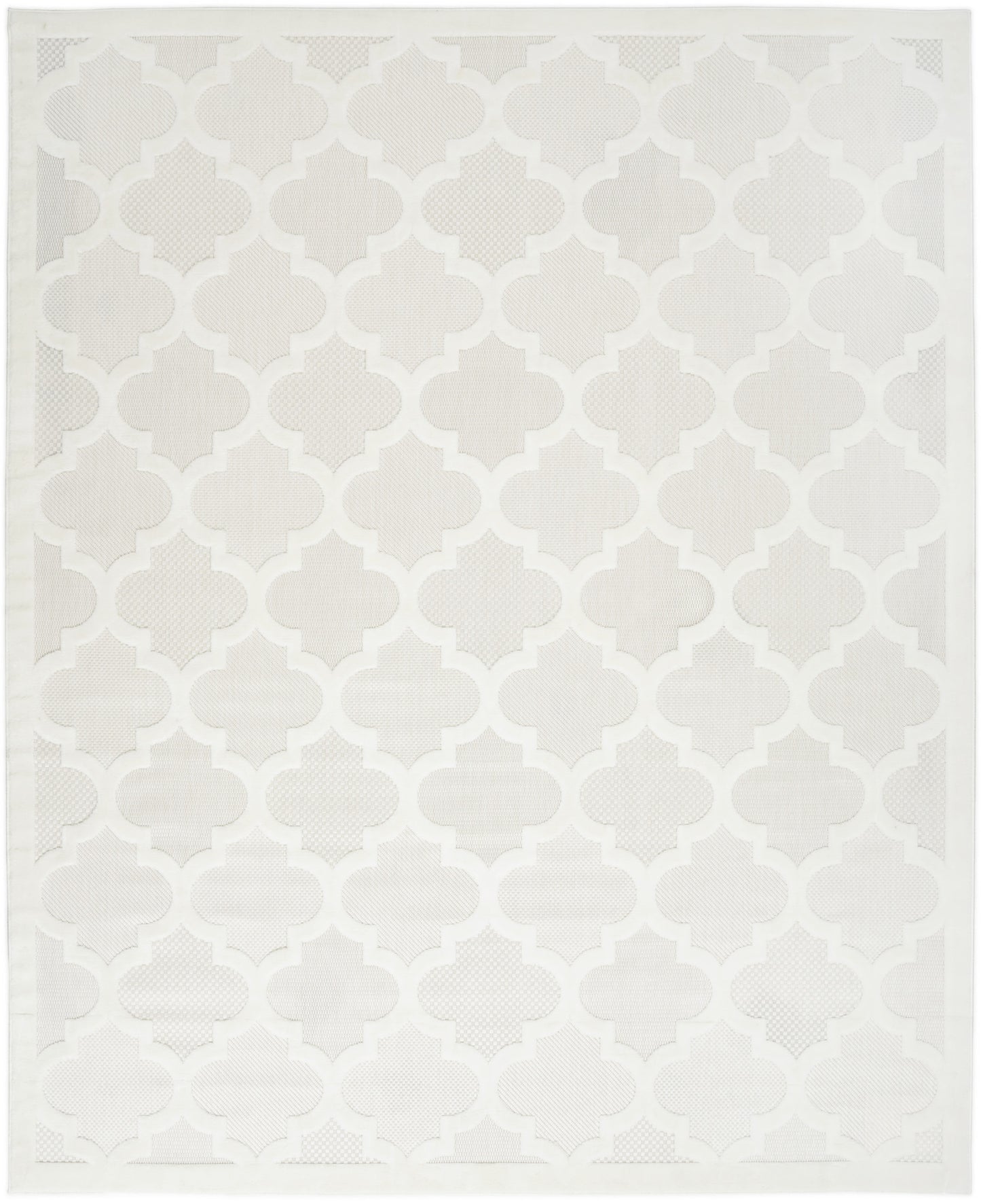 9' X 12' Cream Geometric Flatweave Area Rug