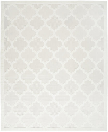 9' X 12' Cream Geometric Flatweave Area Rug