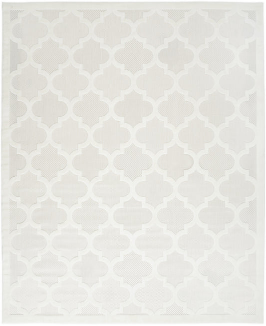 9' X 12' Cream Geometric Flatweave Area Rug