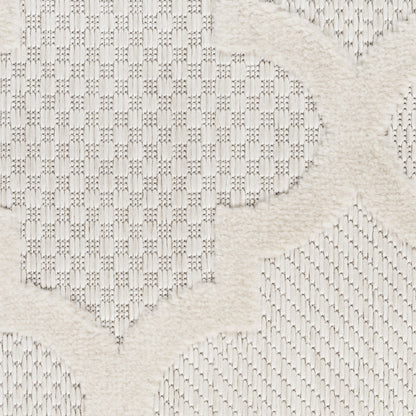 9' X 12' Cream Geometric Flatweave Area Rug