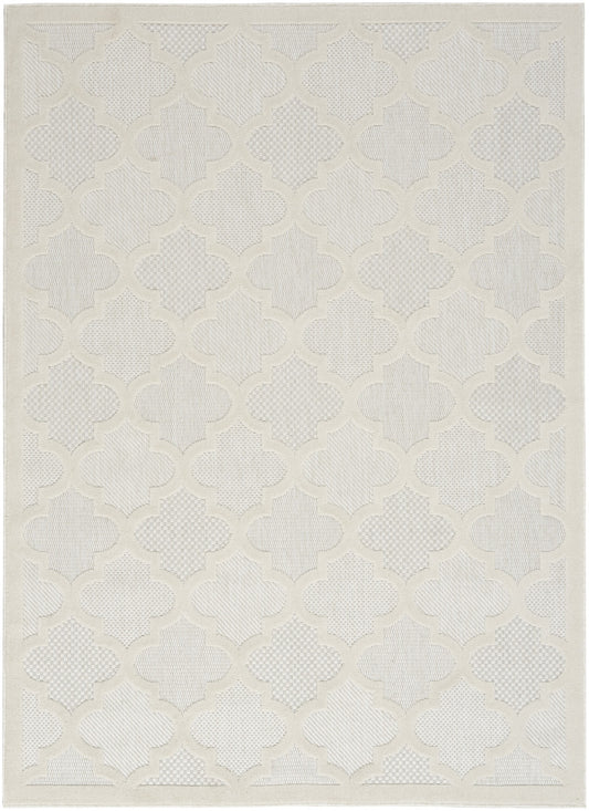 6' X 9' Cream Geometric Flatweave Area Rug