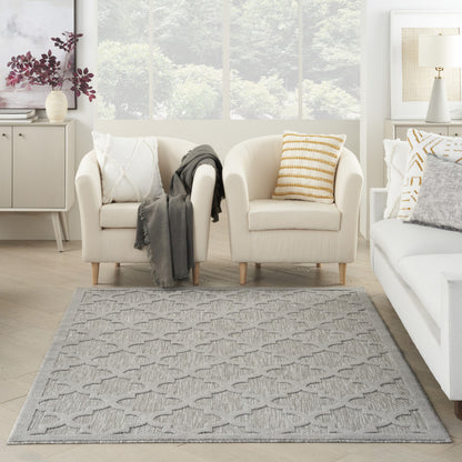 6' X 9' Gray Geometric Flatweave Area Rug