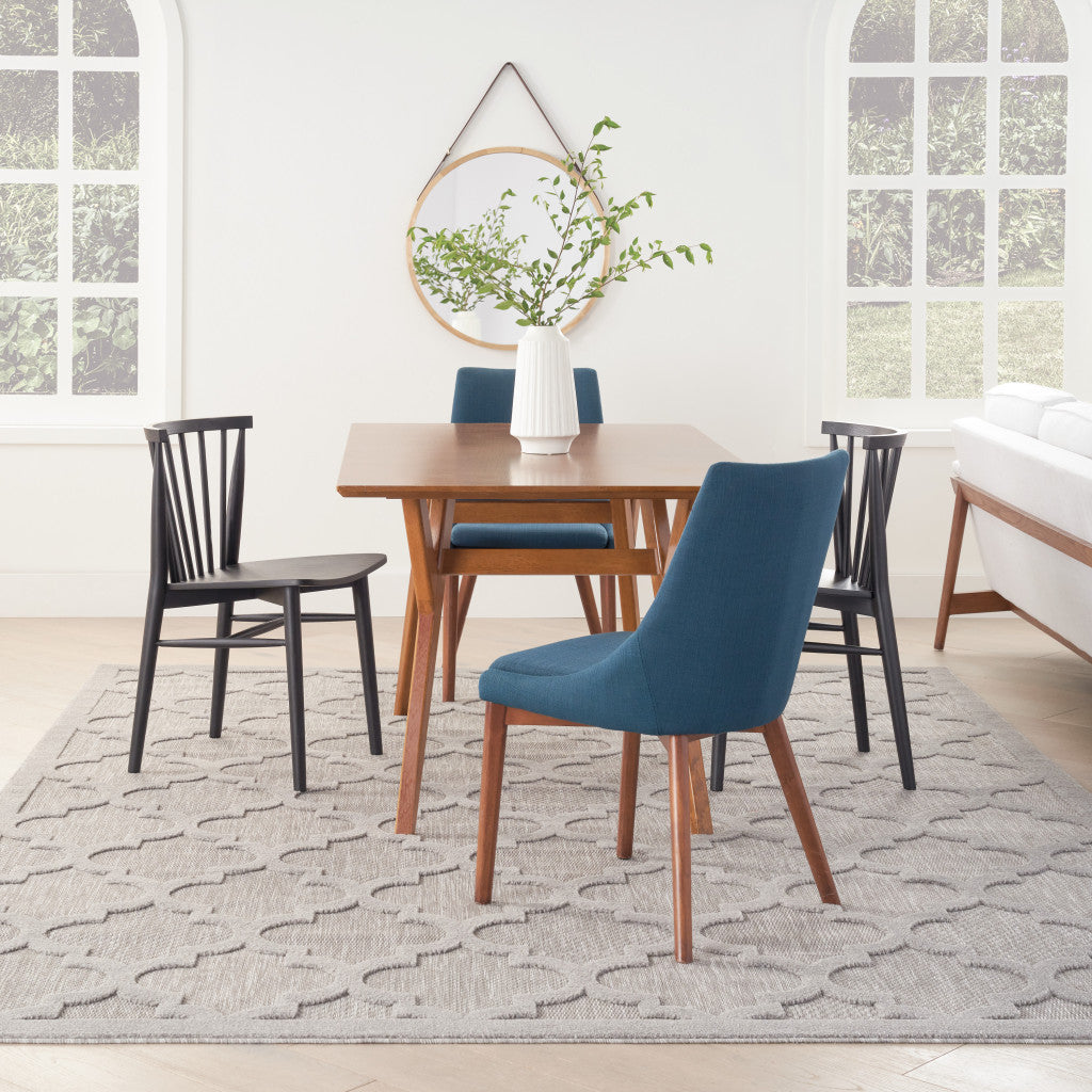 9' X 12' Gray Geometric Flatweave Area Rug