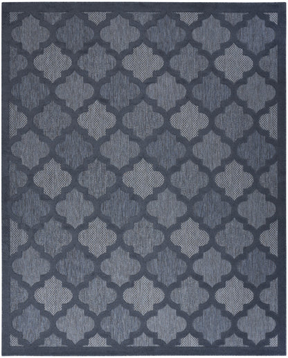 9' X 12' Navy Blue Geometric Flatweave Area Rug