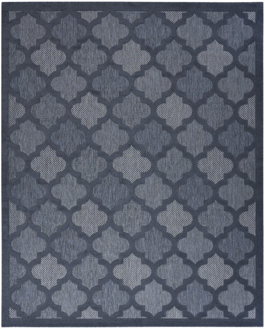 9' X 12' Navy Blue Geometric Flatweave Area Rug