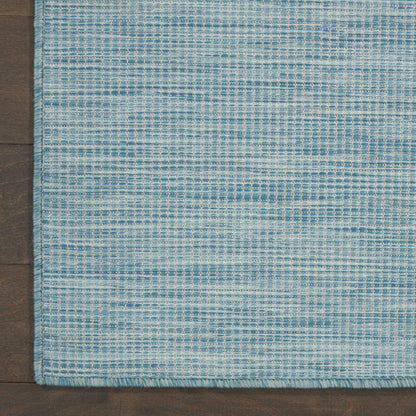 9' X 12' Aqua Power Loom Area Rug