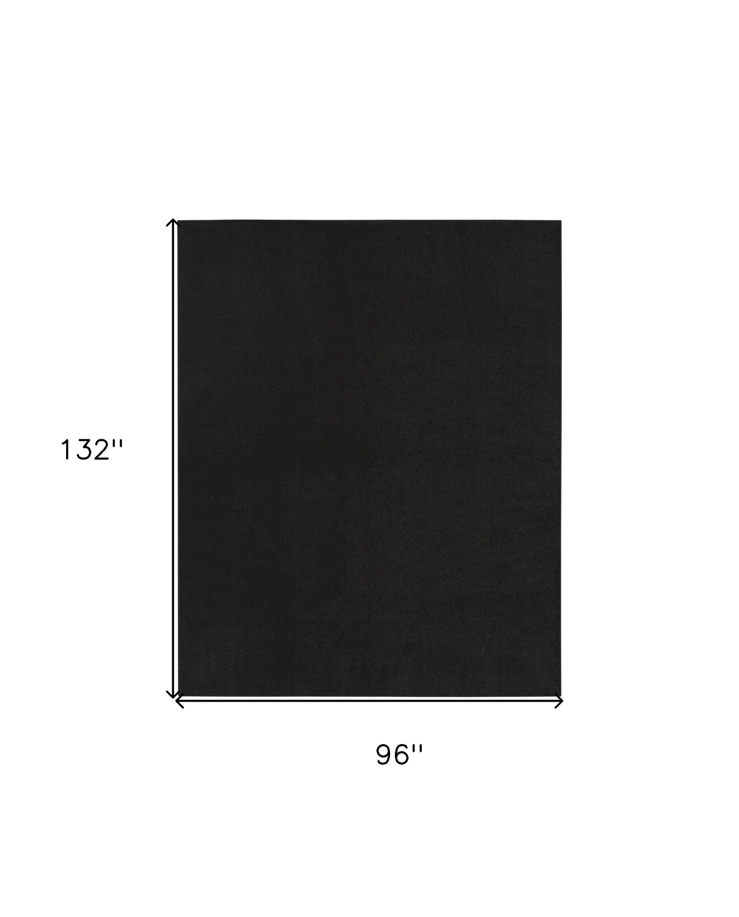 8' X 11' Black Power Loom Area Rug