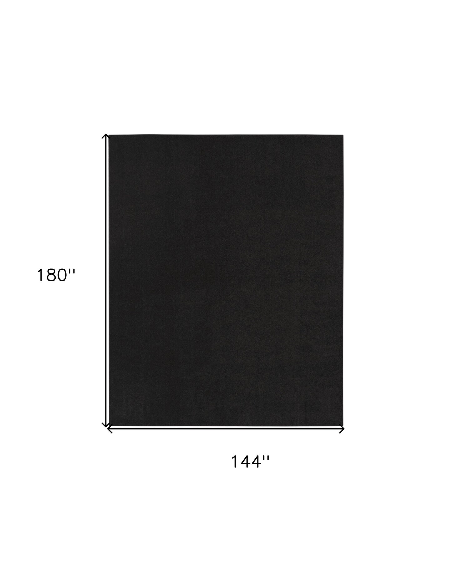 12' X 15' Black Power Loom Area Rug