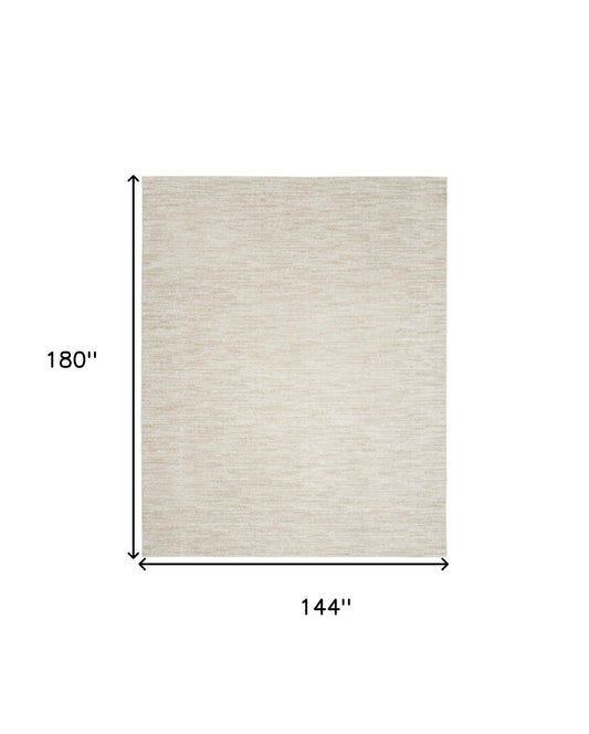 12' X 15' Cream Power Loom Area Rug