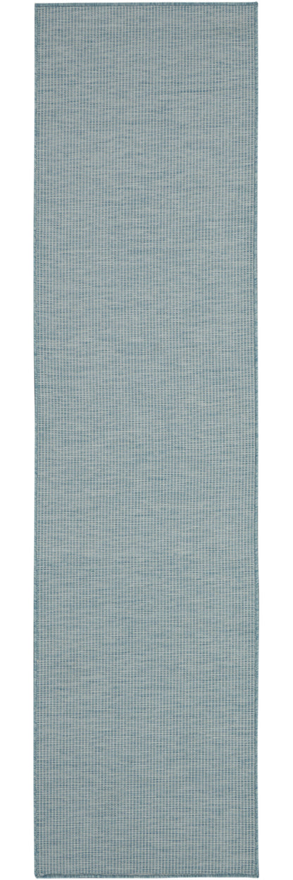 8' Aqua Power Loom Runner Rug