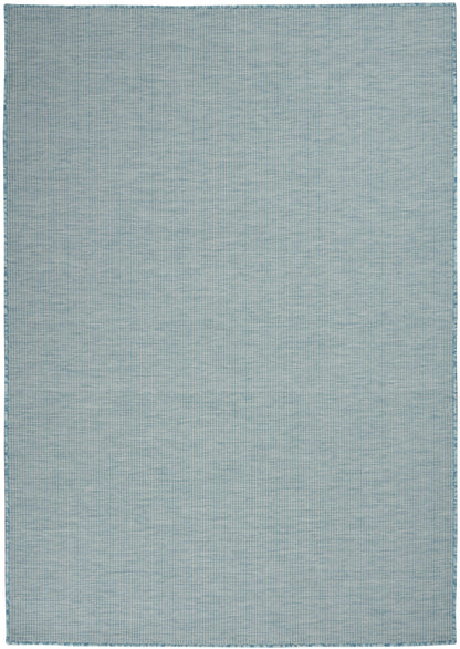 5' X 7' Aqua Power Loom Area Rug