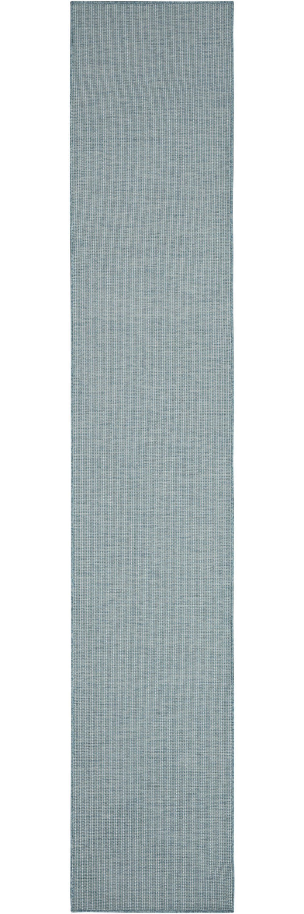 12' Aqua Power Loom Runner Rug