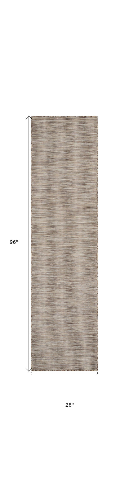 8' Beige Power Loom Runner Rug