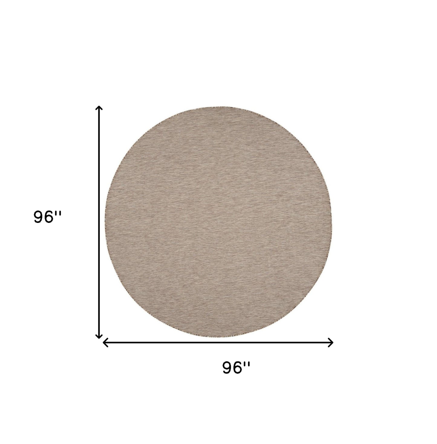 8' Beige Round Power Loom Area Rug