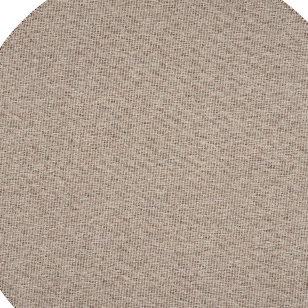 8' Beige Round Power Loom Area Rug