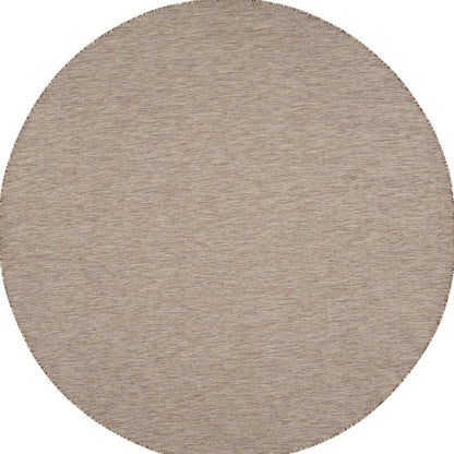 8' Beige Round Power Loom Area Rug