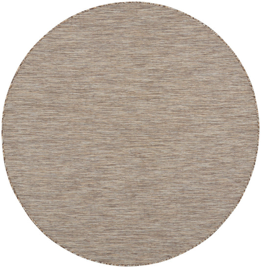 6' Beige Round Power Loom Area Rug