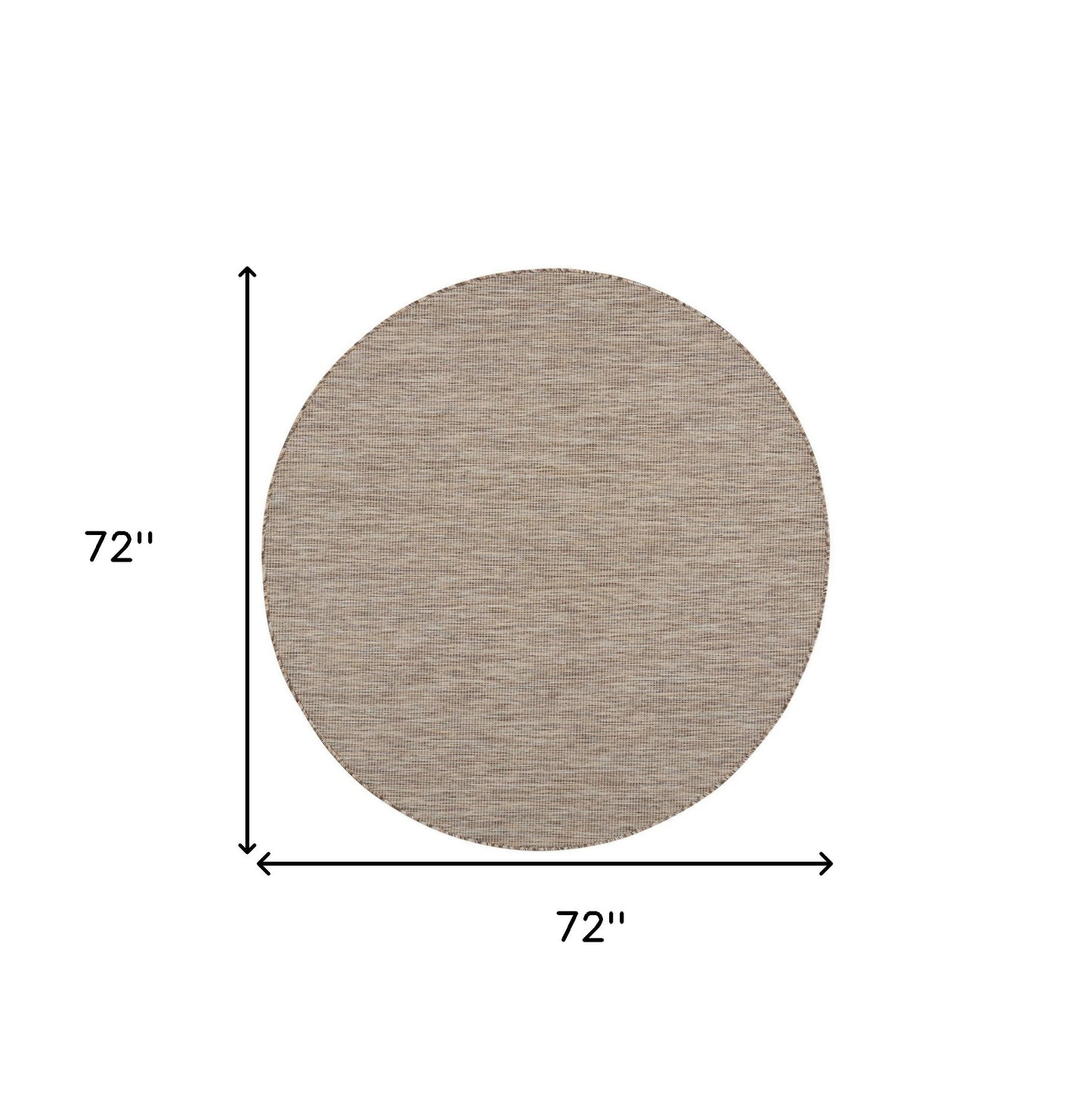 6' Beige Round Power Loom Area Rug