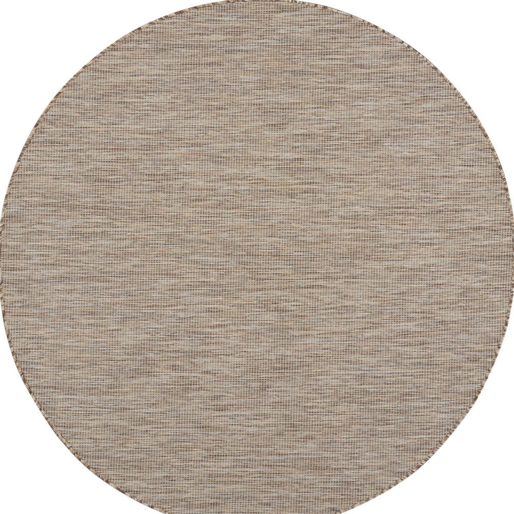 6' Beige Round Power Loom Area Rug