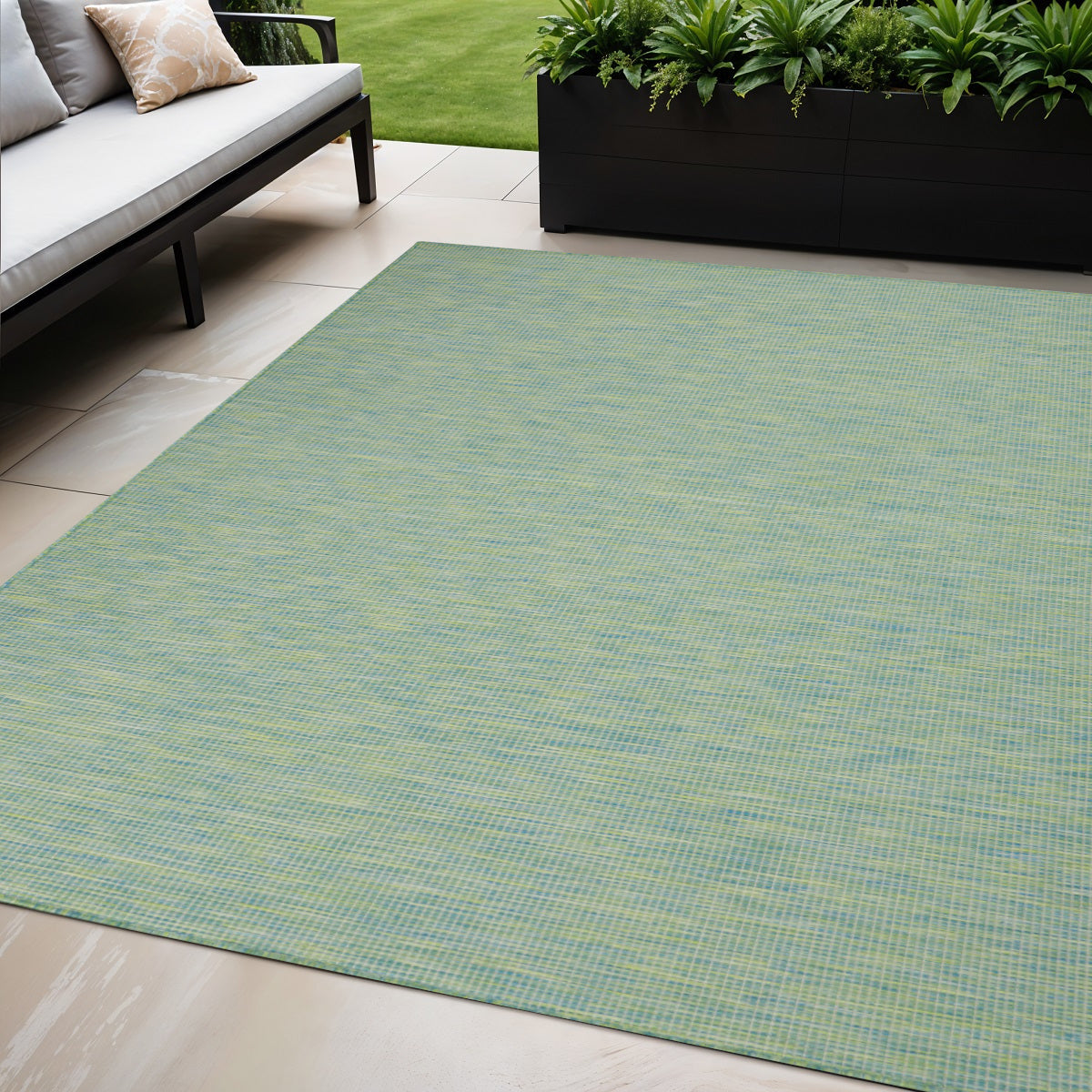 5' X 7' Blue Power Loom Area Rug