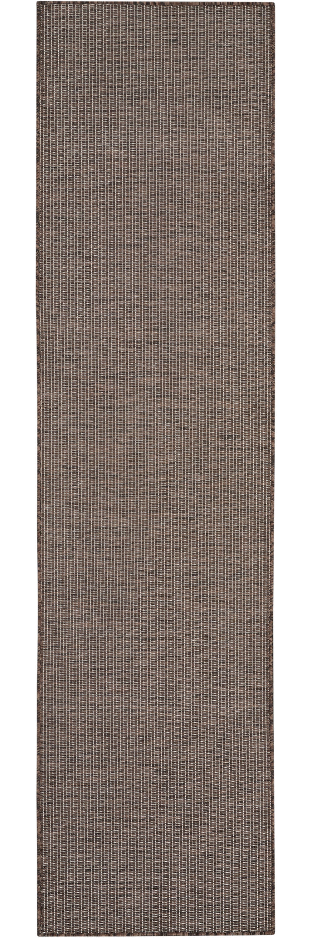 8' Brown Power Loom Runner Rug