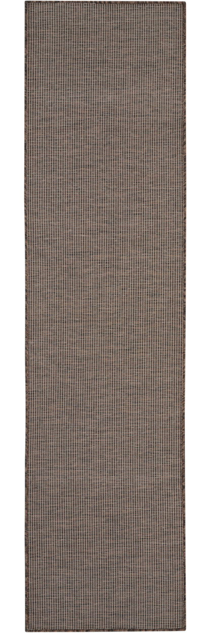 8' Brown Power Loom Runner Rug