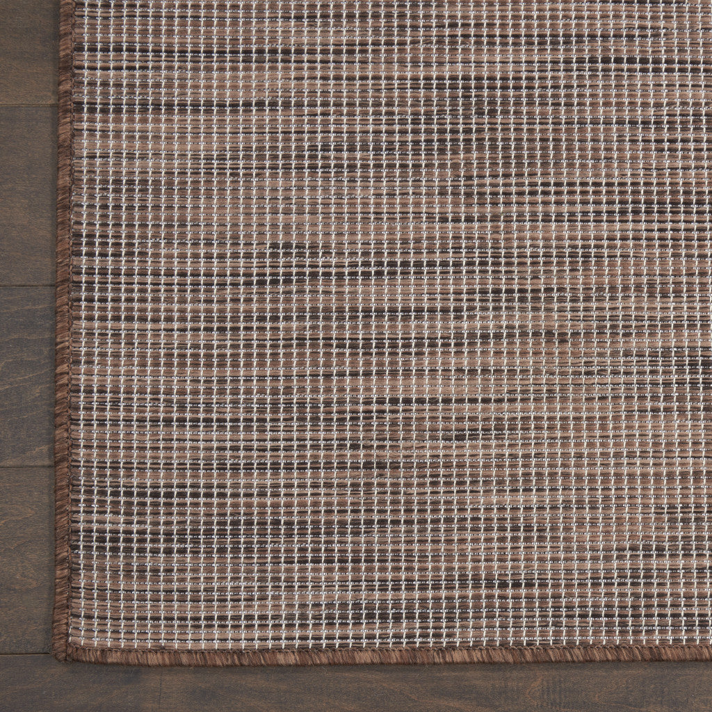 8' Brown Power Loom Runner Rug