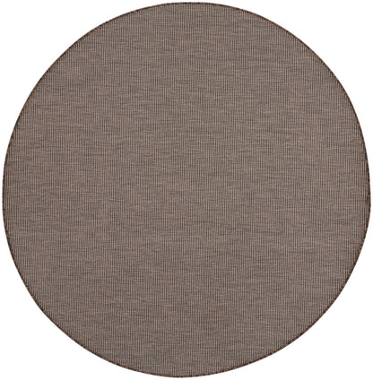 6' Brown Round Power Loom Area Rug