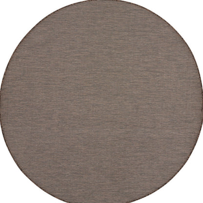 6' Brown Round Power Loom Area Rug