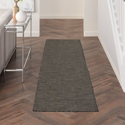 8' Charcoal Power Loom Runner Rug