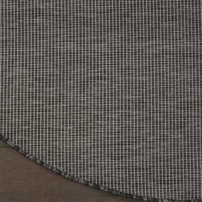 8' Charcoal Round Power Loom Area Rug