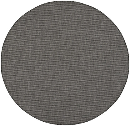 6' Charcoal Round Power Loom Area Rug