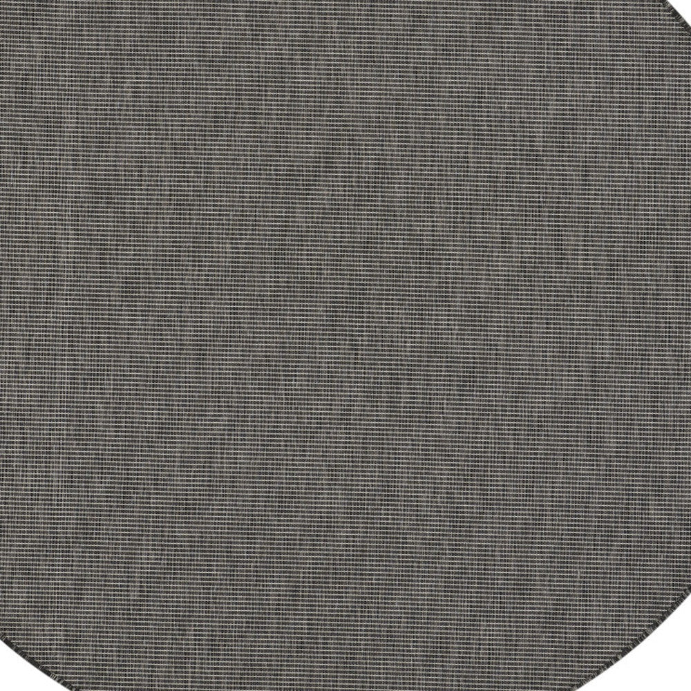 6' Charcoal Round Power Loom Area Rug