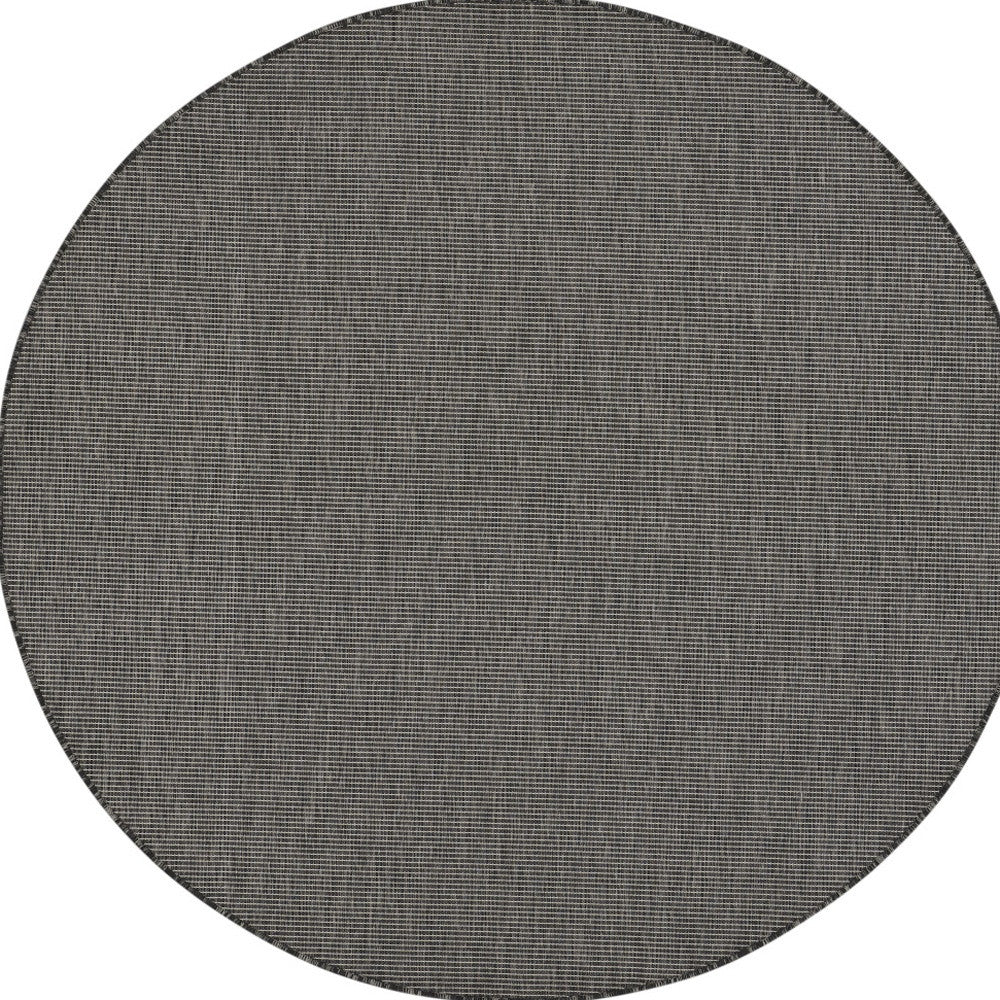 6' Charcoal Round Power Loom Area Rug