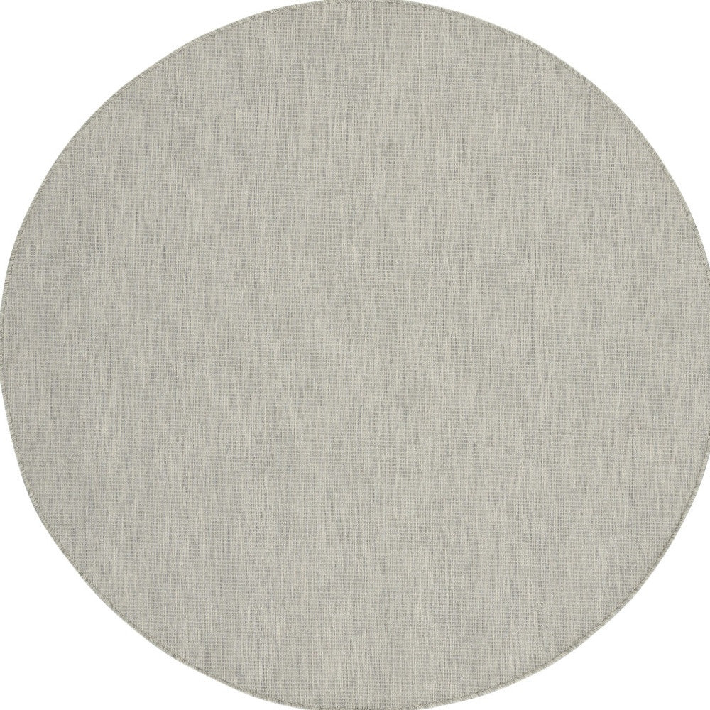 8' Gray Round Power Loom Area Rug