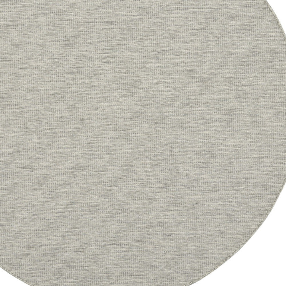 6' Gray Round Power Loom Area Rug