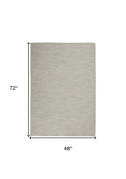 4' X 6' Gray Power Loom Area Rug