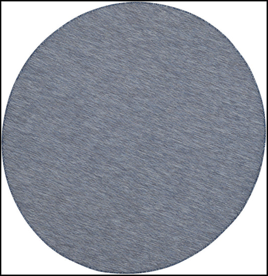 8' Navy Blue Round Power Loom Area Rug