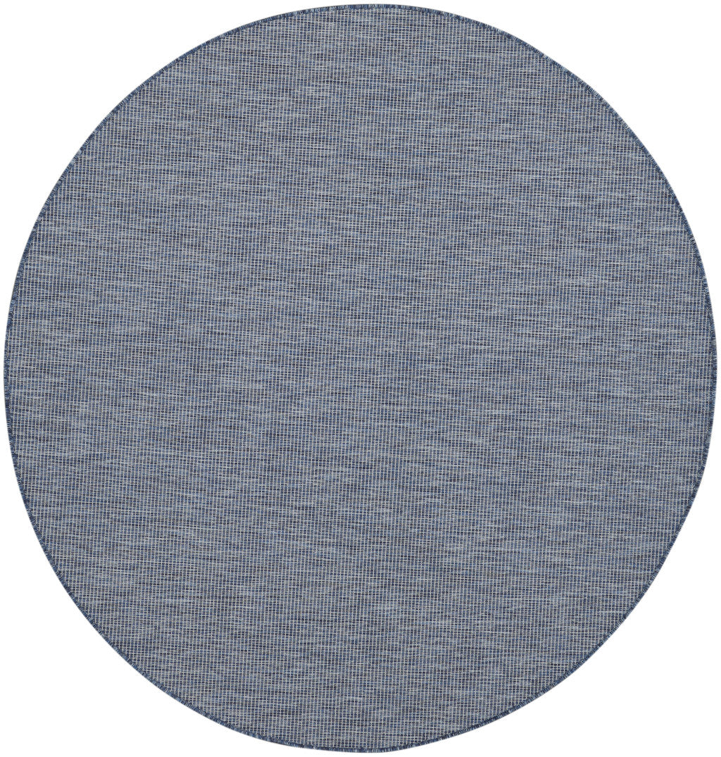 6' Navy Blue Round Power Loom Area Rug