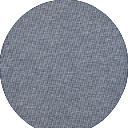 6' Navy Blue Round Power Loom Area Rug