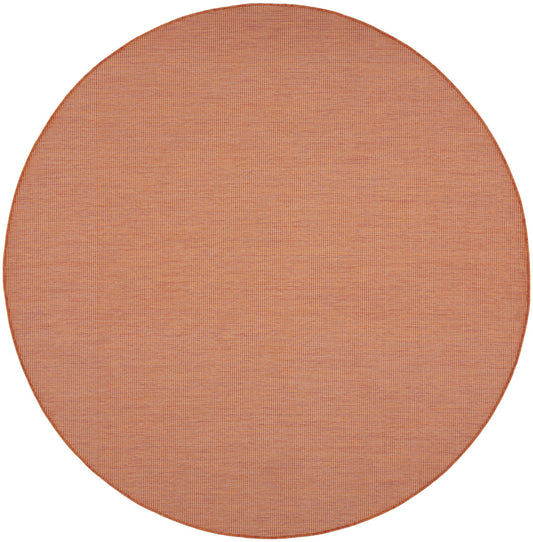 8' Rust Round Power Loom Area Rug