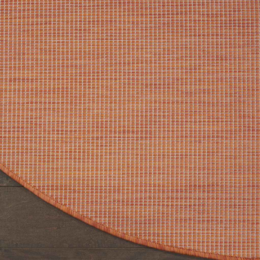 8' Rust Round Power Loom Area Rug