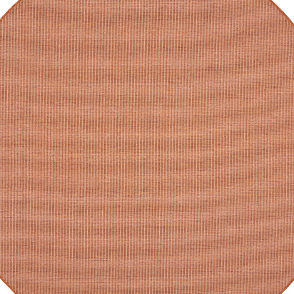 8' Rust Round Power Loom Area Rug