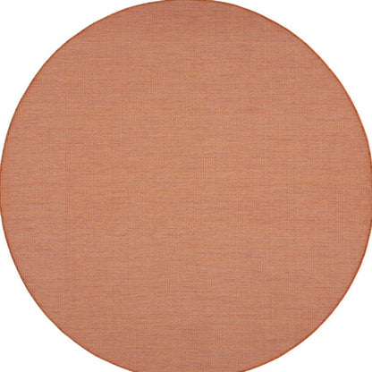 8' Rust Round Power Loom Area Rug