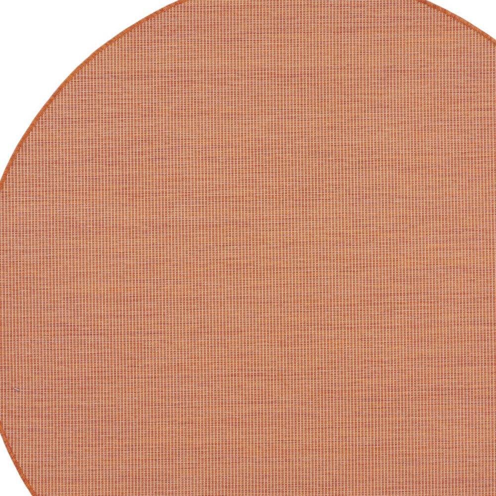 6' Rust Round Power Loom Area Rug