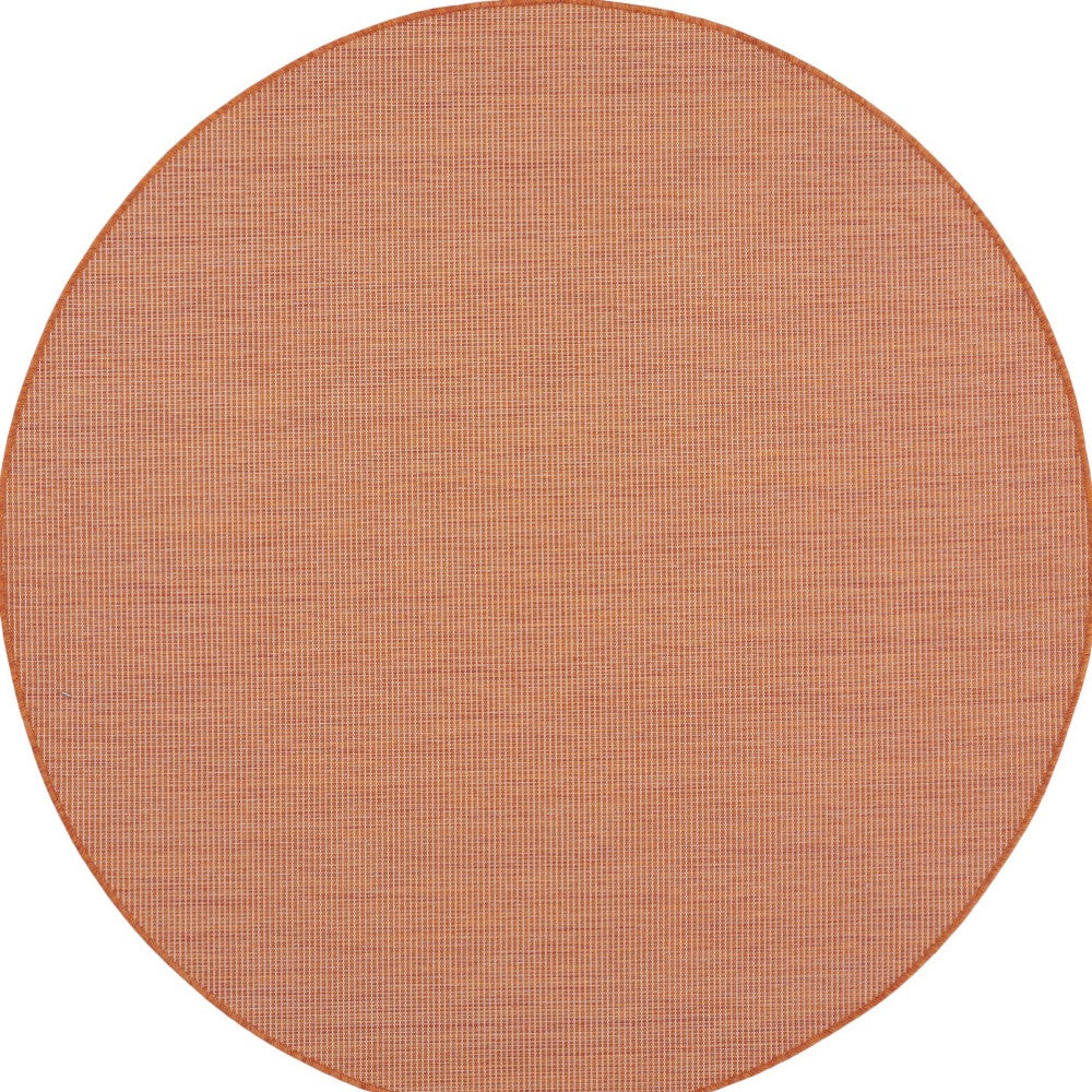 6' Rust Round Power Loom Area Rug